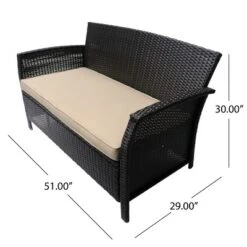 Christopher Knight Home Lucia Outdoor Wicker 6 Seater Chat Set With Cushion, Brown/Tan -Ckhome2u Store GUEST f791d996 0929 43a8 b9b5 786fe18b9647