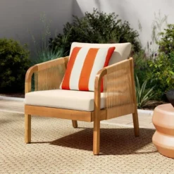 Christopher Knight Home Allerton Outdoor Acacia Wood And Wicker Club Chair With Cushions, Teak And Beige -Ckhome2u Store GUEST f8ba9bb9 1c46 440a 9e64 0f7701d13780