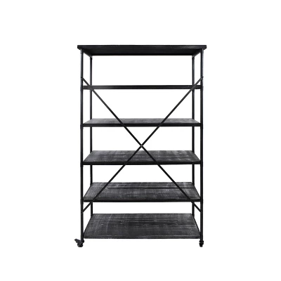 68" Farrells Industrial 5 Shelf Bookcase Gray - Christopher Knight Home 5 68" Farrells Industrial 5 Shelf Bookcase Gray - Christopher Knight Home - Image 5