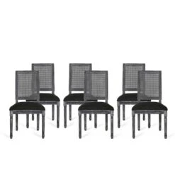 Christopher Knight Home Brownell French Country Wood And Cane Upholstered Dining Chairs (Set Of 6) -Ckhome2u Store GUEST fa66fa79 b41d 4093 9d64 18db9a2bff8a