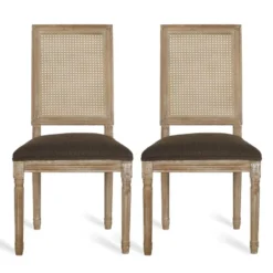 Set Of 2 Regina French Country Wood And Cane Upholstered Dining Chairs - Christopher Knight Home -Ckhome2u Store GUEST fd0c30e9 6676 4050 90c1 5aba0e9c0eec