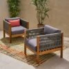 Laurel 2pk Acacia Wood Club Chair Teak/Gray - Christopher Knight Home -Ckhome2u Store GUEST fdde01af 1095 40bb 9edc 1cd2d36c25e5