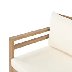 Christopher Knight Home Behram 4 Pieces Outdoor Acacia Wood Slat Design Seating Set, Beige -Ckhome2u Store GUEST ffc95d51 45ee 4fd3 acba 54f3a4b71faa