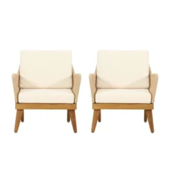 2pk Annisa Outdoor Acacia Wood Club Chairs With Cushions: Rope Weave, UV & Weather-Resistant - Christopher Knight Home 15 2pk Annisa Outdoor Acacia Wood Club Chairs With Cushions: Rope Weave, UV & Weather-Resistant - Christopher Knight Home -Ckhome2u Store GUEST ffcfed42 518d 48b8 aa8b 8d0b5583f9d5